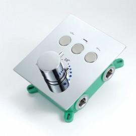 3-Function Concealed Thermostatic Shower Valve Black/Chrome