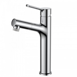 Black/Chrome Basin Faucet With Removable Nozzle High Model