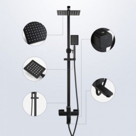 Black Stainless Steel Shower Faucet With Rotating Faucet For Bathroom