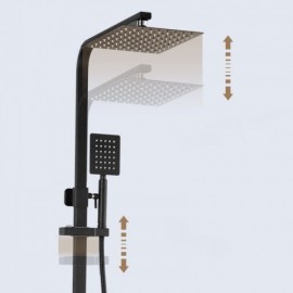 Black Stainless Steel Shower Faucet With Rotating Faucet For Bathroom