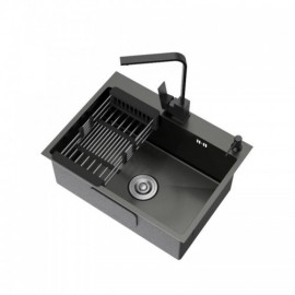 Thick Black Stainless Steel Single Bowl Sink For Kitchen