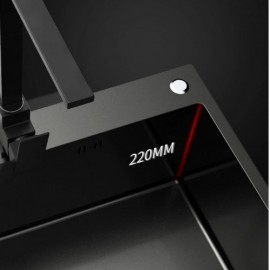 Black Stainless Steel Sink With Draining Board Soap Dispenser And Drain Basket