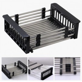 Black Stainless Steel Sink With Draining Board Soap Dispenser And Drain Basket