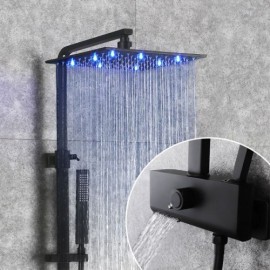 Black Led Lift-Up Shower Faucet For Bathroom