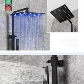 Black Led Lift-Up Shower Faucet For Bathroom