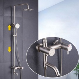 Thermostatic Shower Faucet In Stainless Steel Brushed Finish