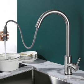 Stainless Steel Kitchen Mixer With Removable Spray And Intelligent Touch Switch