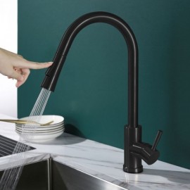 Stainless Steel Kitchen Mixer With Removable Spray And Intelligent Touch Switch