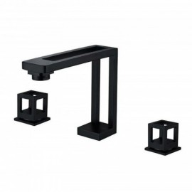 Elegant Black Geometric Shaped Basin Faucet For Bathroom