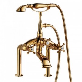 Modern Style 3 Handle Bathtub Faucet With Handshower