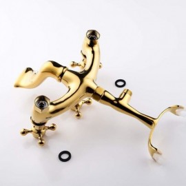 Modern Style 3 Handle Bathtub Faucet With Handshower