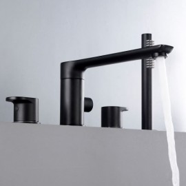 Bathtub Faucet With Hand Shower For Bathroom With 2 Handles