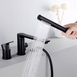 Contemporary Bathtub Faucet With Hand Shower For Bathroom