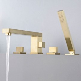Solid Brass Bathtub Faucet With Hand Shower For Bathroom