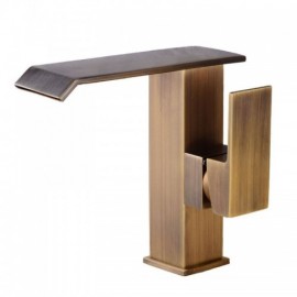 Retro Brass Waterfall Basin Faucet For Bathroom