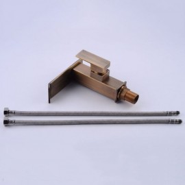 Retro Brass Waterfall Basin Faucet For Bathroom