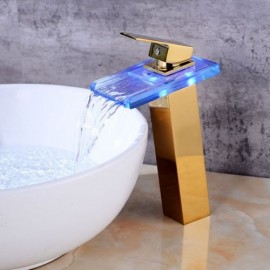 Led Waterfall Basin Mixer For Bathroom