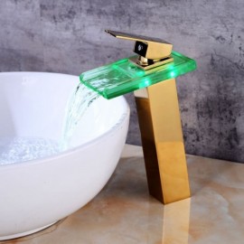 Led Waterfall Basin Mixer For Bathroom