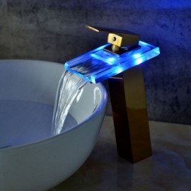 Led Waterfall Basin Mixer For Bathroom