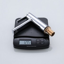 Short Modern Basin Mixer With Rotating Water Outlet Chrome/Black Finish