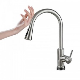 Contemporary Kitchen Faucet In 304 Stainless Steel Touch Control