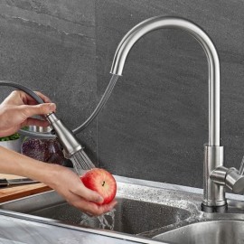 Contemporary Kitchen Faucet In 304 Stainless Steel Touch Control
