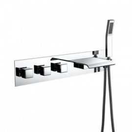 Modern Bathtub Faucet With Hand Shower 3 Handles