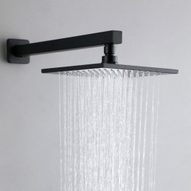 Black Recessed Shower Faucet With Hand Shower For Bathroom