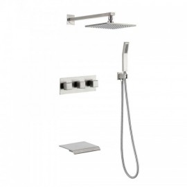 Recessed Shower Faucet In Black Copper/Brushed Nickel