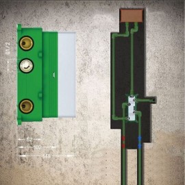 Recessed Black Thermostatic Shower Faucet With Hand Shower 2 Handles