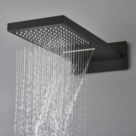 Recessed Black Shower Faucet With Hand Shower 4 Handles