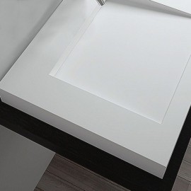 Rectangle Wall-Mounted Artificial Stone Sink With Slope For Bathroom