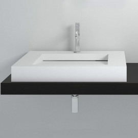 Rectangle Wall-Mounted Artificial Stone Sink With Slope For Bathroom