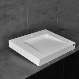 Rectangle Wall-Mounted Artificial Stone Sink With Slope For Bathroom