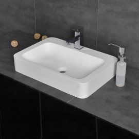 Artificial Stone Countertop Sink Rectangle Thickened Border For Bathroom
