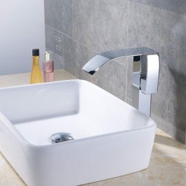 Chrome Waterfall Basin Faucet For Bathroom Simple Modern