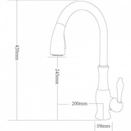 Modern Solid Brass Seated Kitchen Faucet With Removable Nozzle