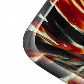 Flame Rectangle Tempered Glass Countertop Washbasin With Faucet For Bathroom