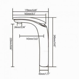 Single-Handle Solid Brass Bathroom Sink Faucet Minimalist Finish