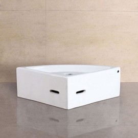 Small White Triangle Wall-Mounted Ceramic Washbasin For Balcony Toilets