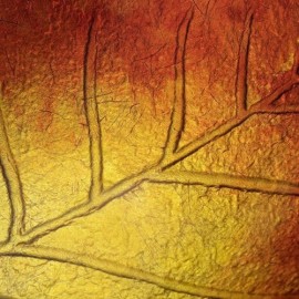 Countertop Washbasin Tempered Glass Waterfall Yellow Leaf With Faucet For Bathroom