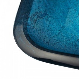 Rectangular Countertop Sink In Retro Blue Tempered Glass For Bathroom