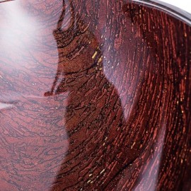 Retro Stripe Round Tempered Glass Countertop Sink With Faucet For Bathroom