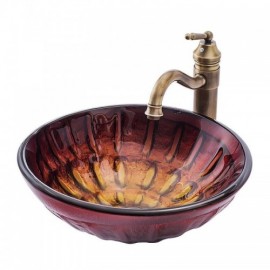 Tempered Glass Sink Round Gradient For Bathroom Toilets