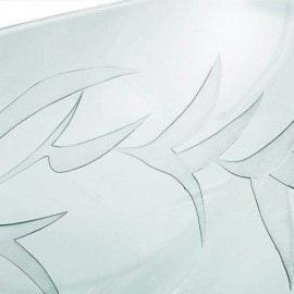 Countertop Washbasin Transparent Tempered Glass Leaf With Faucet For Bathroom