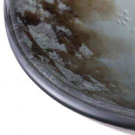 Countertop Washbasin Round Silver Tempered Glass With Faucet For Bathroom