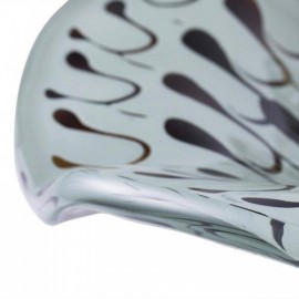 Artistic Waterfall Pattern Tempered Glass Sink With Faucet For Bathroom