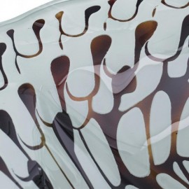 Artistic Waterfall Pattern Tempered Glass Sink With Faucet For Bathroom