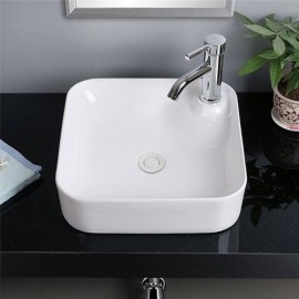White Square Ceramic Countertop Sink For Bathroom Toilet