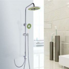 Chrome Shower Faucet With Hand Shower Chrome+Green